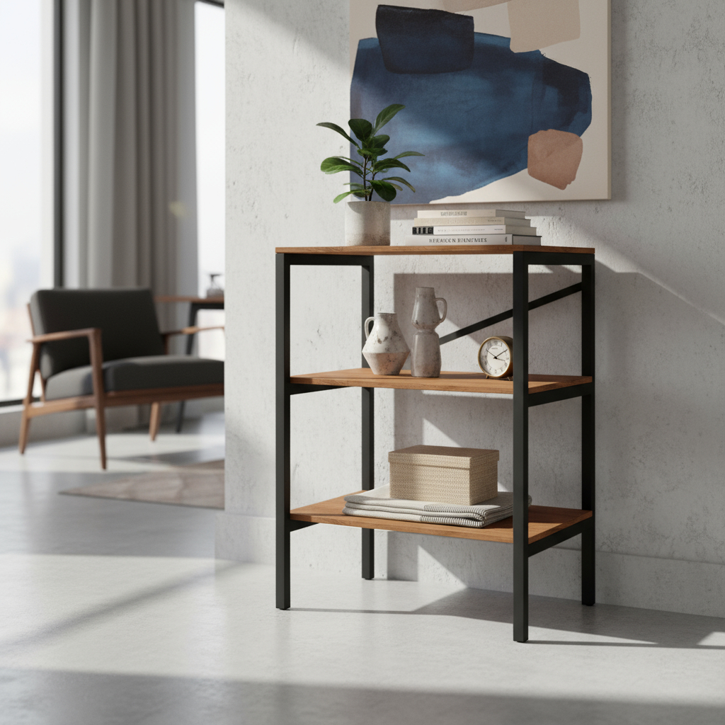 Armário Compacto Multiuso Rústico Prateleiras Estante Pequena Nichos Espaçoso Estilo Industrial em Oferta na Shopee