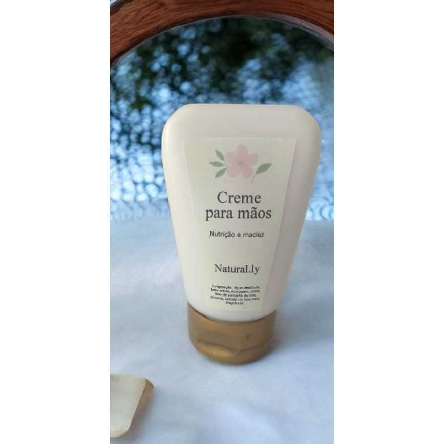 Kit Creme Natural pra Mãos 40g Artesanal Vegano Semente de Uva Aloe Vera Ureia Silicone Perfume Fino