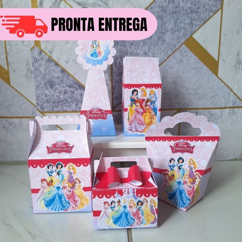 Kit Festa Caixas Princesas Personalizados Lembrancinhas Festa Infantil Aniversário PEGUE E MONTE
