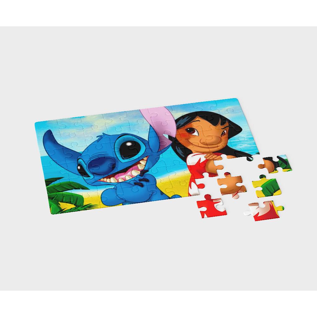 Quebra-Cabeça em MDF Personalizado Lilo & Stitch | 24, 40 e 70 Peças | Sublimação