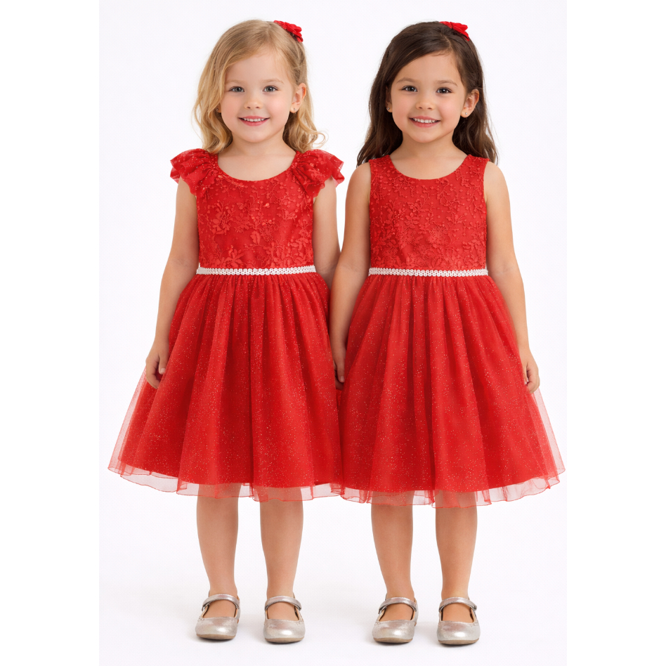 Vestido Infantil Festa Formatura Daminha Aniversário Vermelho Luxo Confortável PROMOÇÃO