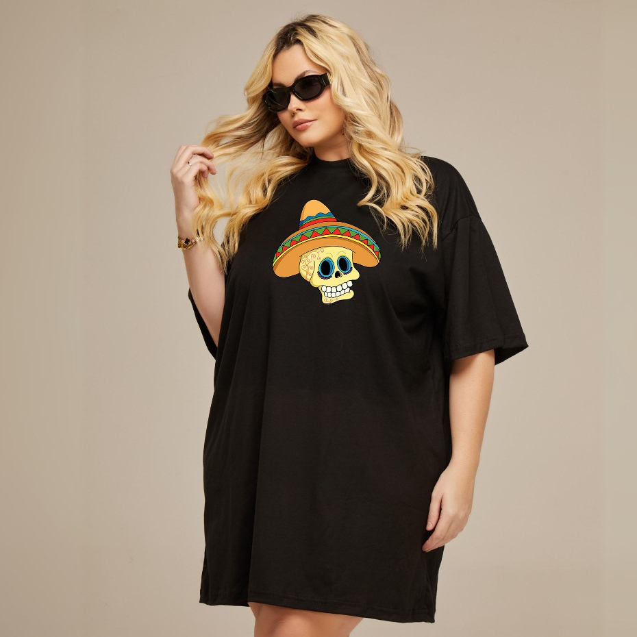 T-Shirt Feminina Camisetão Camiseta Vestido Over Size Plus Size Moda Verão