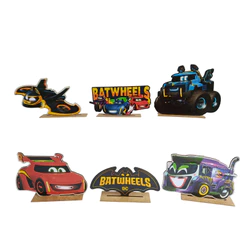 Kit Display de Mesa 6 Peças Para Festa Batwheels Mod. 2 MDF