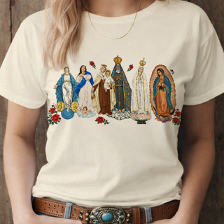 blusa t shirt SANTAS NOVA SANTA VIRGEM MARIA, ESTAMPA CATÓLICA CRISTÃ GOSPEL RELIGIOSA PLUS SIZE em Oferta na Shopee
