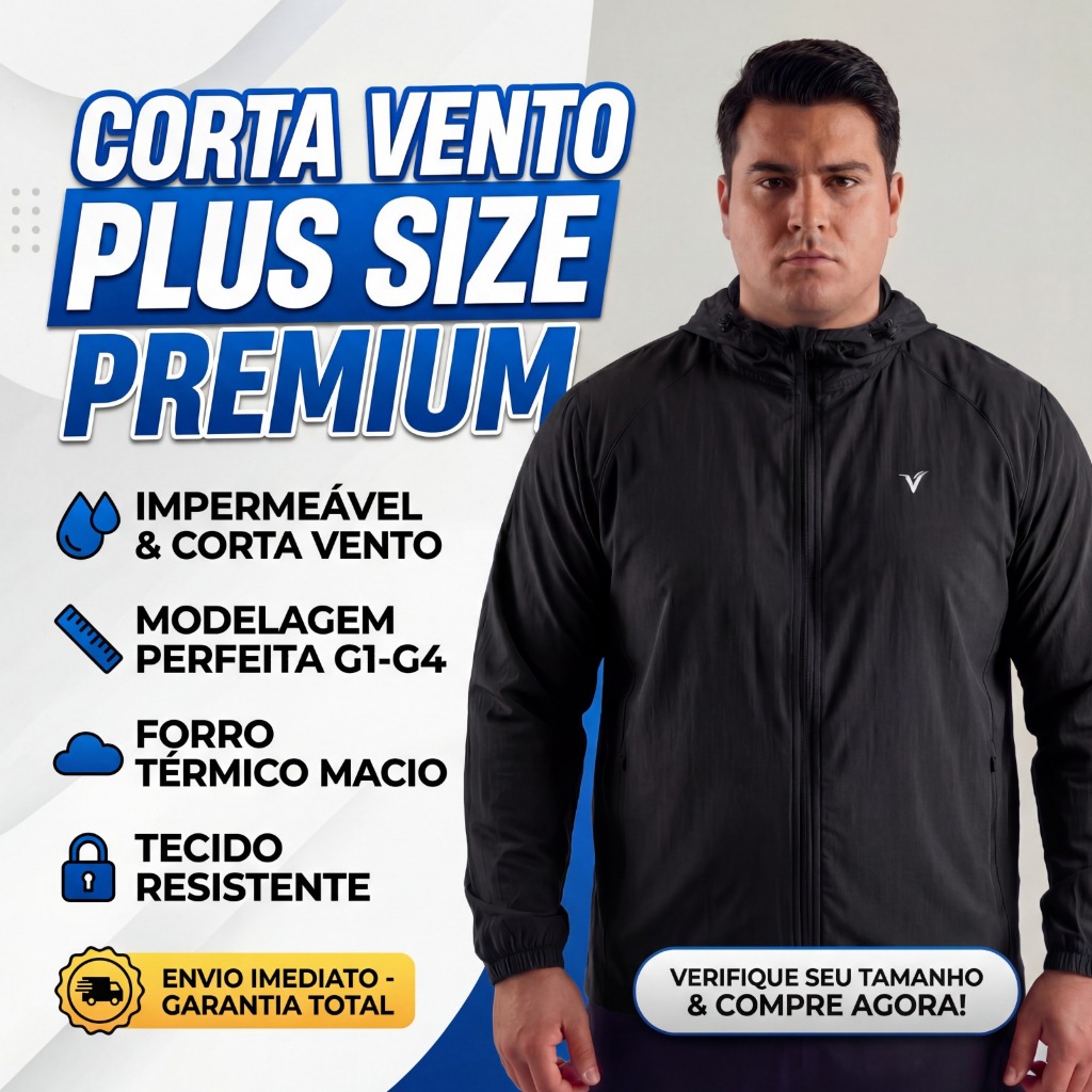 Jaqueta Corta Vento Masculina P ao G4 Capuz Plus Size Impermeável em Oferta na Shopee