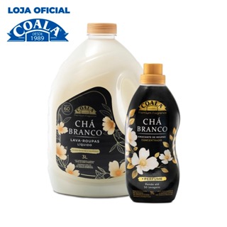 Kit Coala Laundry Chá Branco - 1 lava Roupas 3L +1 Amaciante1L em Oferta na Shopee