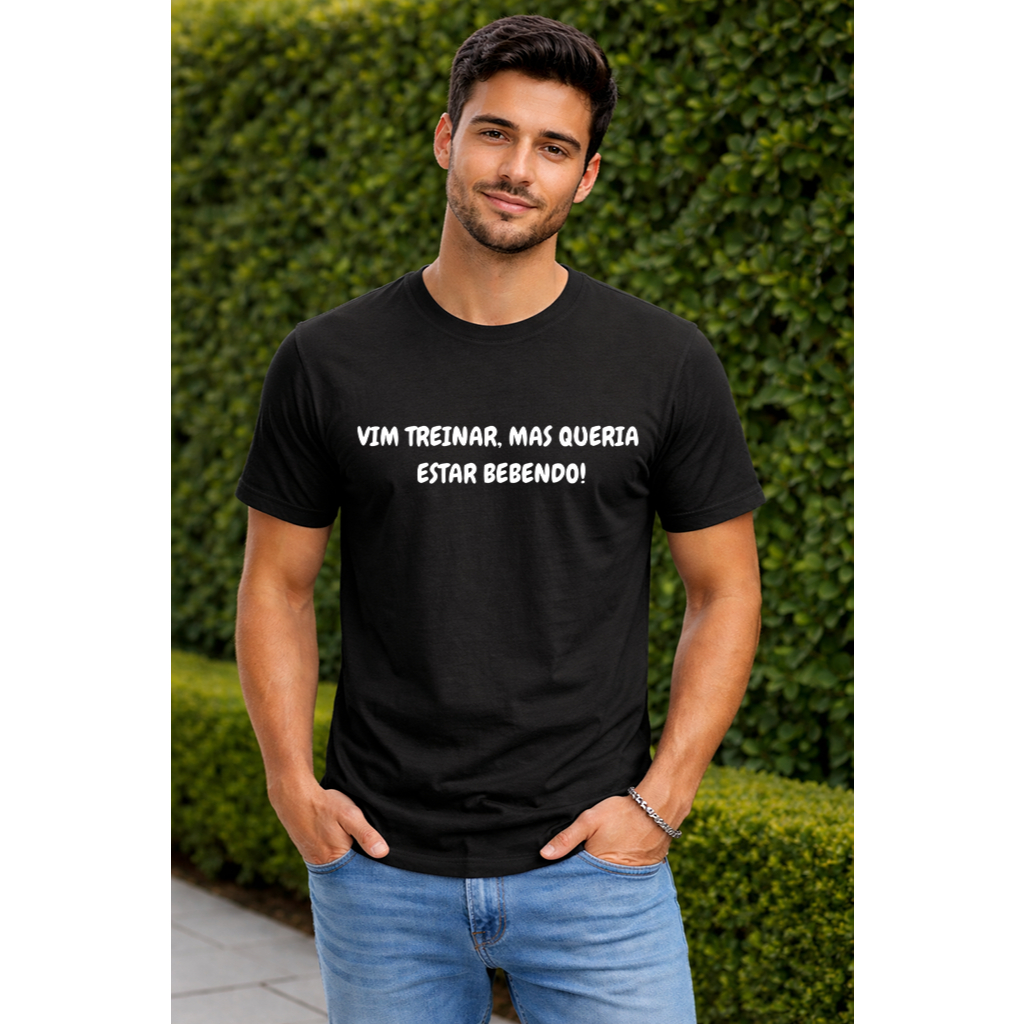 Camiseta Masculina Academia Fitness 100% Algodão Estampada Frase Engraçada Treino Musculação Gym Pronta Entrega