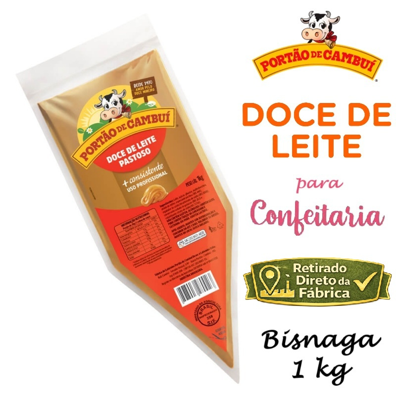 Doce de Leite Portão de Cambui - Pastoso 1 kg - 01 Bisnaga - Confeitaria - Sem Amido em Oferta na Shopee