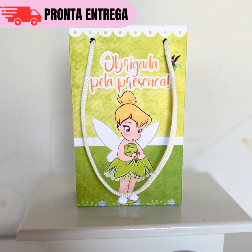 Kit 10 a 30 Sacolinhas Tinker Bell Sininho Cute Personalizados Lembrancinhas Festa Infantil Aniversário PEGUE E MONTE