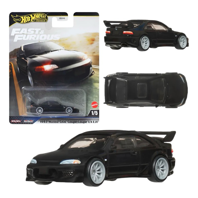 Hot Wheels Premium Fast & Furious - 1993 Honda Civic SI Coupe / Coupe EX EJ1