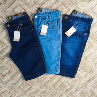 Bermuda Feminina ciclista Jeans Cintura Alta Moda Casual Confortável e Estilosa em Oferta na Shopee