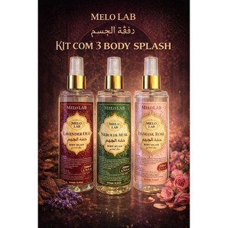 KIT COM 3 UNIDADES DE BODY SPLASH ARABE MELO LAB 200ML CADA  - UNISEXX.