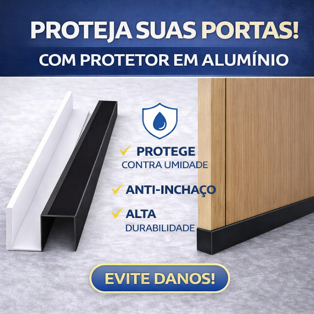 Protetor Porta Aluminio Anti Inchaco Vedacao Umidade Poeira 70cm 80cm 90cm Branco Preto