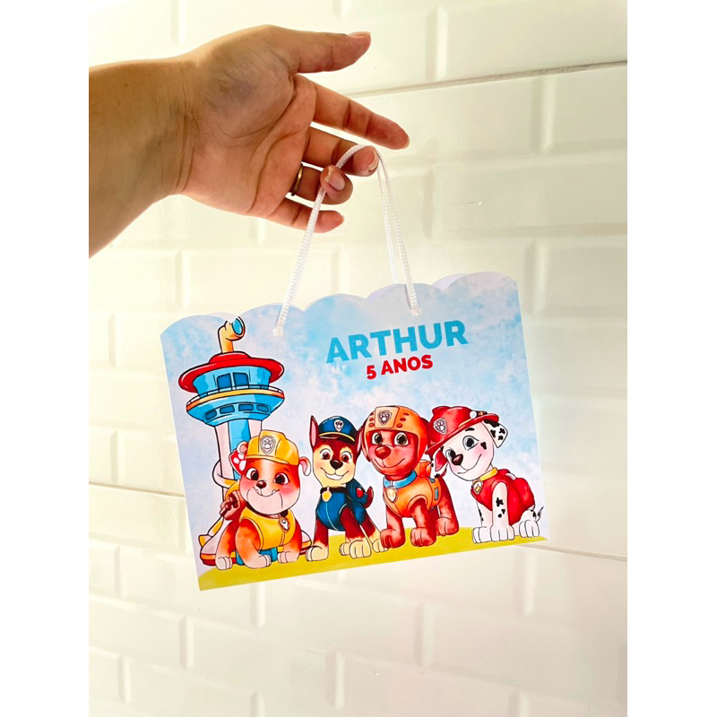 Sacolinha Pegue e Monte Patrulha Canina | Aniversário Patrulha Canina | Sacolinhas Personalizadas | Lembrancinhas