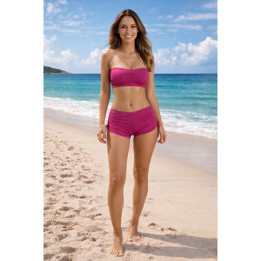 Sunquini Calcinha Shorts Cordinha Biquíni em Oferta na Shopee