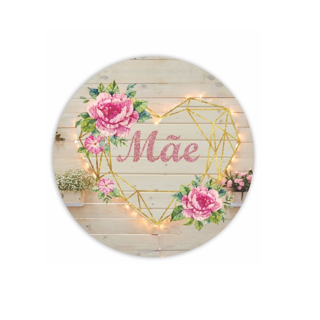 Painel Redondo Sublimado Dia Das Maes com elástico em Oferta na Shopee