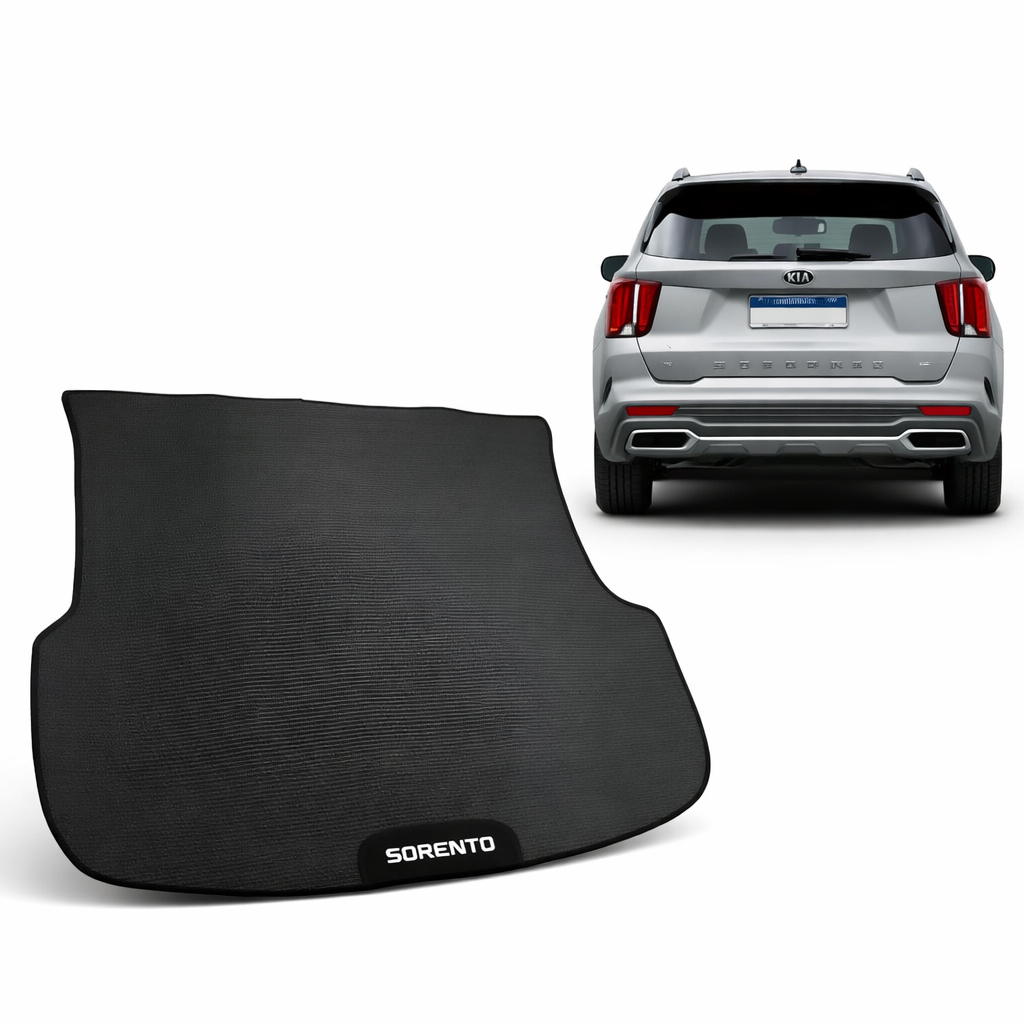 Tapete Flexível Porta Malas  Kia Sorento 2017 2018 2019 2020  PVC Preto