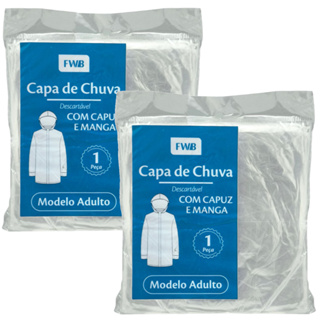 Kit 1 à 10 Capas de Chuva Descartável - COM CAPUZ E MANGA - Modelo Adulto em Oferta na Shopee