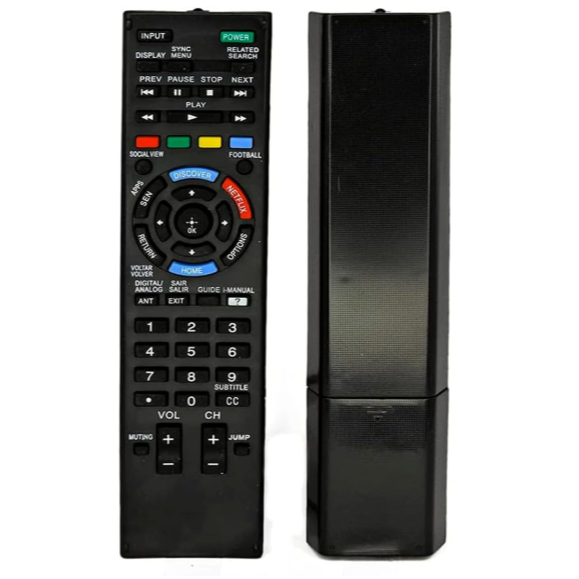 Controle Remoto Compatível com Sony Bravia Universal TV Smart, LCD, LED, HDTV, Substituto, Infravermelho, Preto, Ergonôm