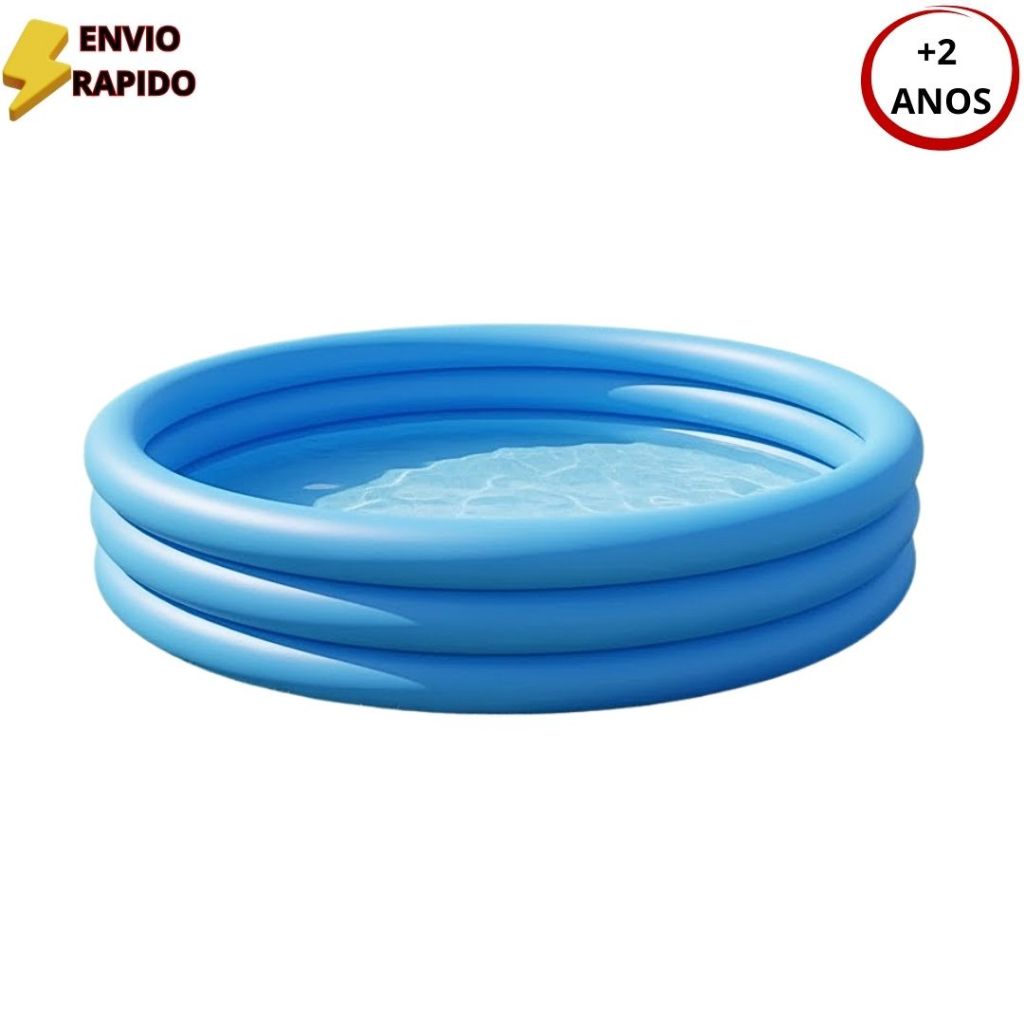 Piscina Infantil 3 Anéis 282L p/ Banho e Lazer - Para Crianças e Bebês Uso em Casa Quintal e Varanda Verão Refrescante