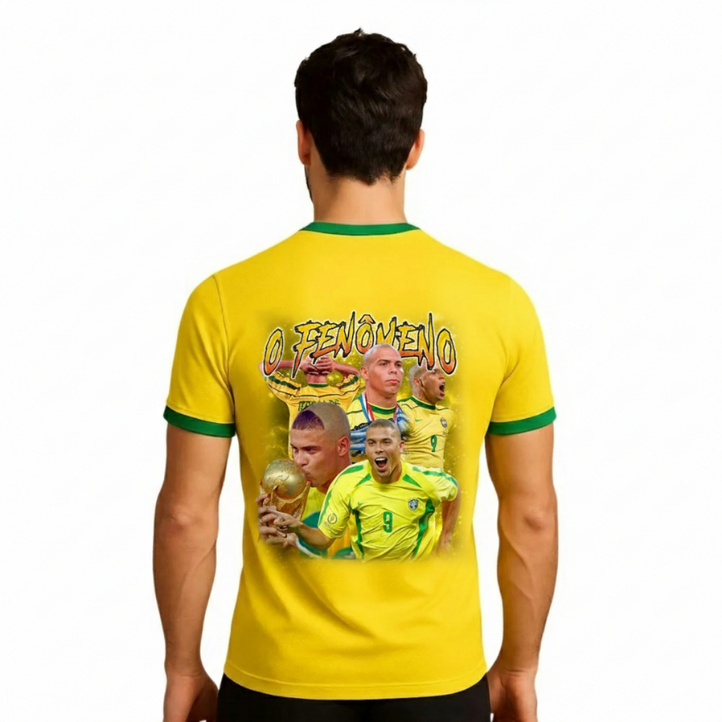 Camisa Camiseta Masculino Futebol Brasil Seleção Ronaldo Fenômeno Copa Do Mundo 2026 Hexa