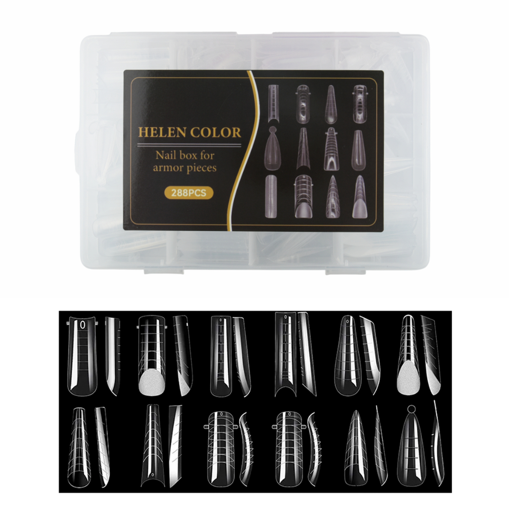 Molde F1 12 modelos em 1 Helen Color Reutilizáveis Manicure Marcação Gel Ápice baixo médio