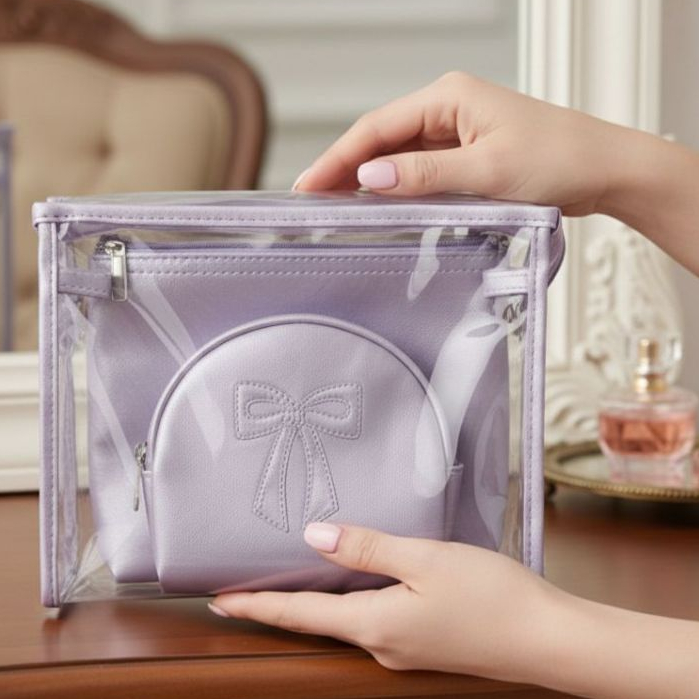 Necessaire Estojo Plástico Transparente Com Zíper | Ideal para Maquiagem e Organização