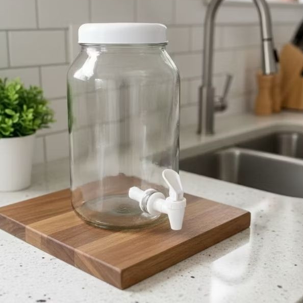 Suqueira De Vidro Capacidade De 3 Litros Tampa De Plastico - Torneira De Plastico em Oferta na Shopee