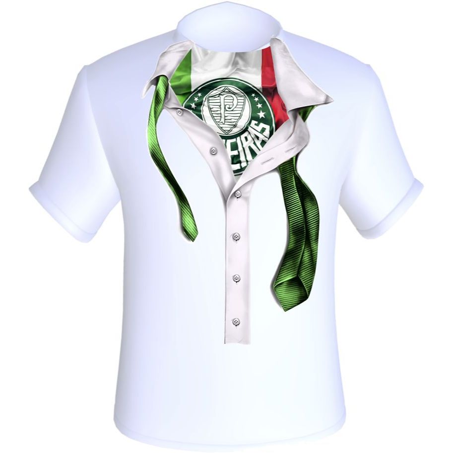 Camiseta 100% Poliéster Time Palmeiras Camisa do Verdão Blusa Vai Porco Time de Futebol Segunda Pele