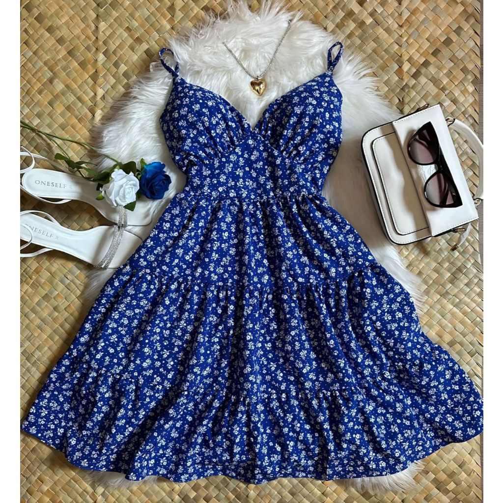 Vestido Feminino Curto Floral de Alcinha – Tecido Crepinho