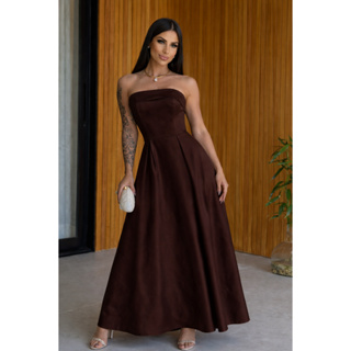 Vestido Tomara Que Caia Com Bojo detalhe costa em Amarração verão soltinho modelo princesa Tamanho M e G até 44 em Oferta na Shopee