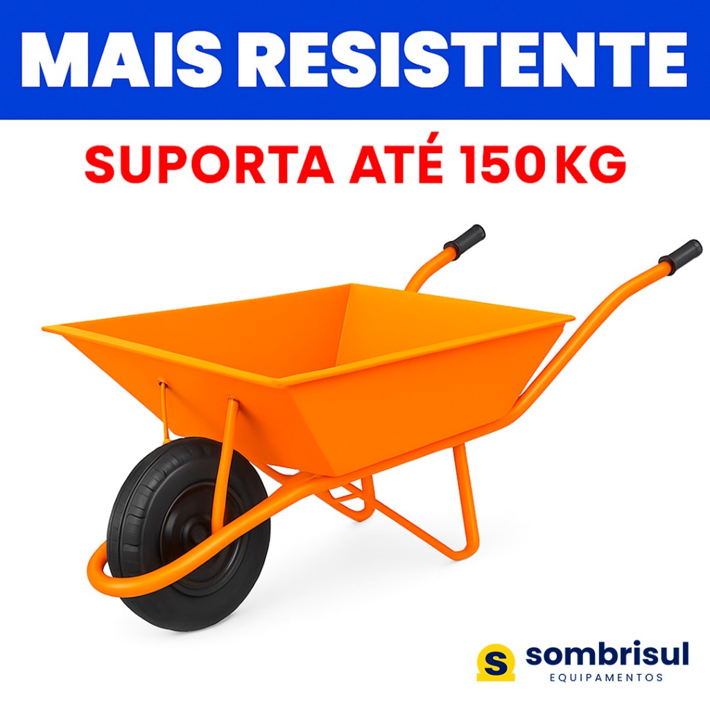 Carrinho De Mão 150Kg Reforçado Pneu + Câmara Caçamba Extraforte Tipo Tramontina Carriola Construção em Oferta na Shopee