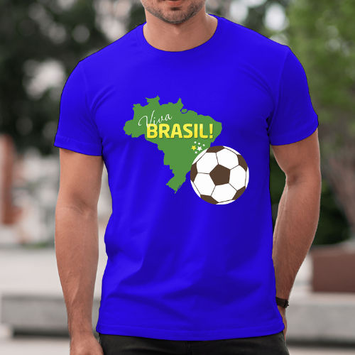 Camiseta Futebol Brasil Copa Do Mundo T-shirt Unissex 100% Algodão