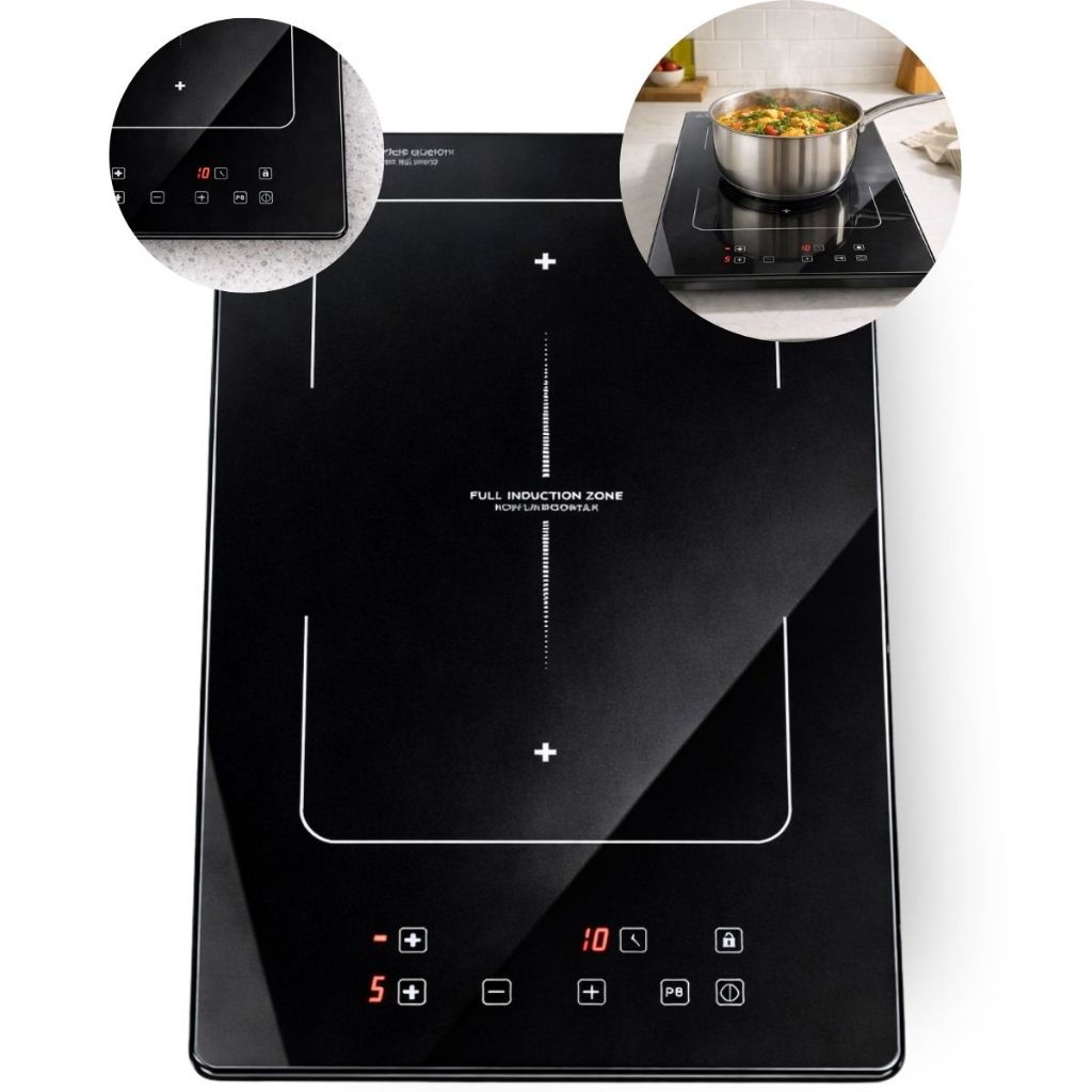 Cooktop de Indução Black+Decker 2 Zonas Full Zone 220V com Power Booster, Painel Touch Digital, Design, 3500w