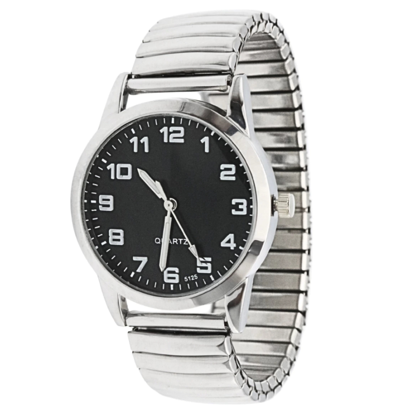 Relógio Feminino Dália Black SIlver 35mm Prata Masculino Elegante Tendencia Unissex