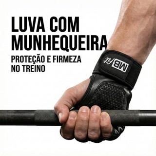 Luvas com Munhequeira Neoprene Musculação Par – Crossfit, Academia em Oferta na Shopee