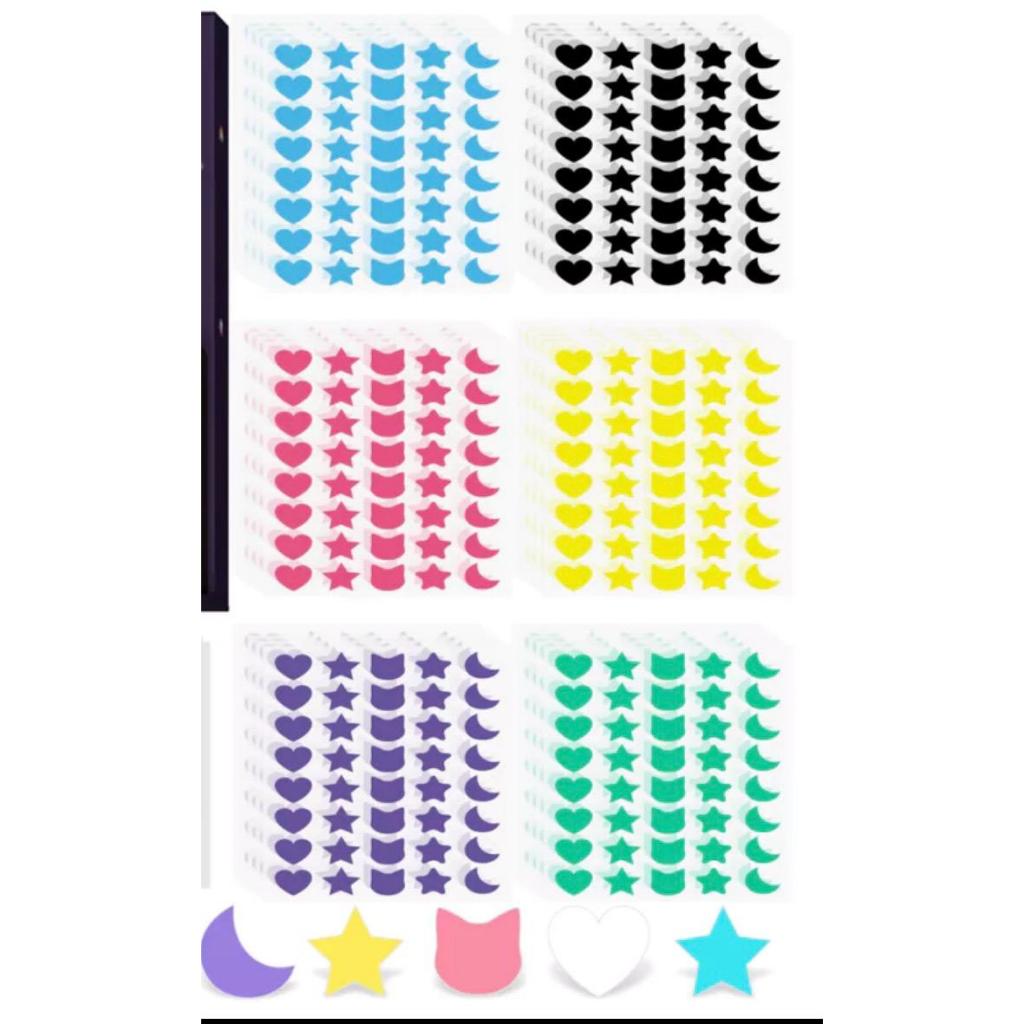 Adesivos para Espinhas em Formato Fofo de Estrela, Lua, Coração, Gato