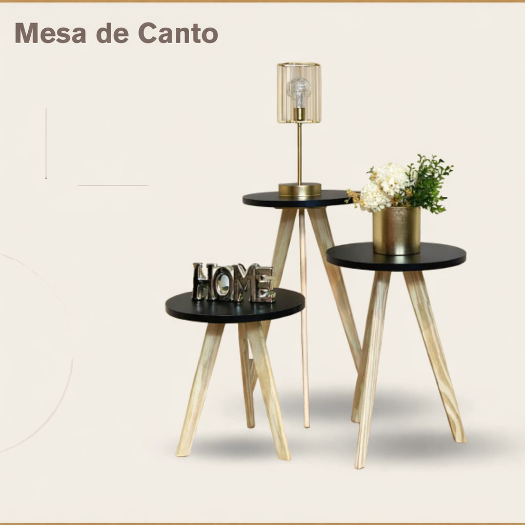 Kit Mesa, Mesa de Centro, Mesa Lateral, Mesa de Cabeceira, Mesa Pé Palito - …