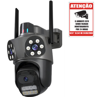 Câmera de Seguranca Lentes Tripla Ip66 Full HD Visão Noturna, Infravermelho Wifi em Oferta na Shopee