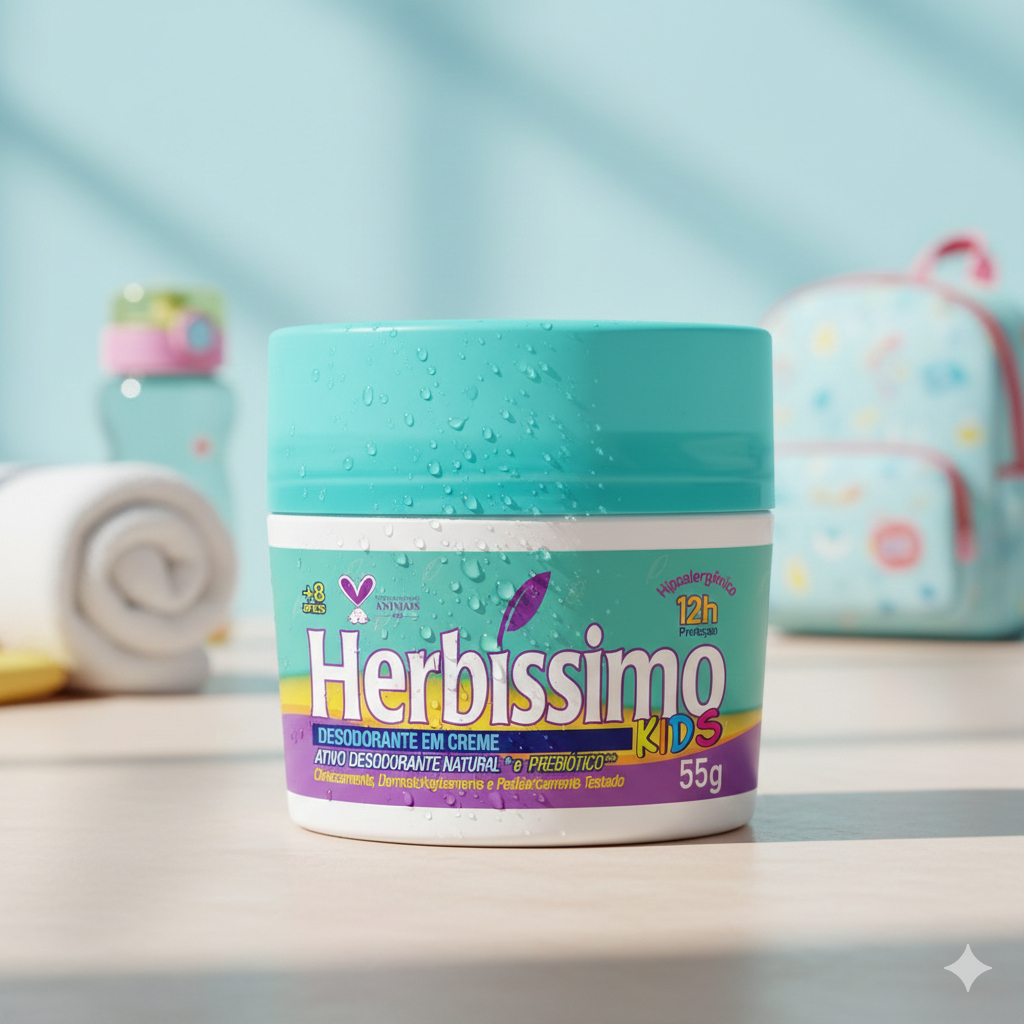 Desodorante Creme Antitranspirante Herbíssimo Kids 55g em Oferta na Shopee
