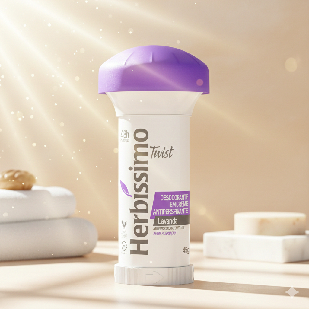 Desodorante Twist Antitranspirante Herbíssimo Lavanda 45g em Oferta na Shopee