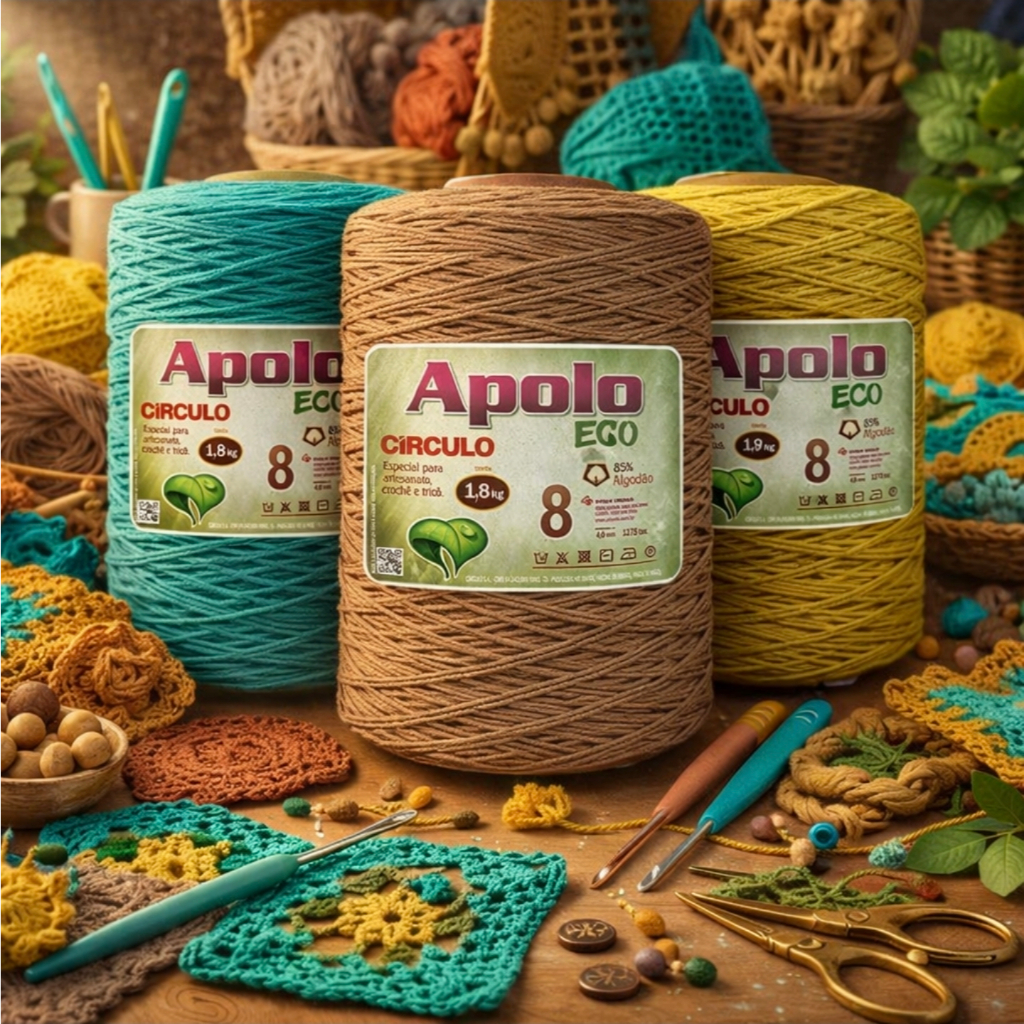 Barbante Apolo Fio 8 Big 1,8kg Círculo | Barbante Para Crochê, Artesanato, Tapete, Fio Grosso em Oferta na Shopee