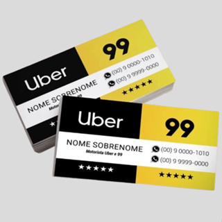 Cartão de Visita Uber / 99 - Papel Premium 300g Brilho - 30 ou 120 unidades em Oferta na Shopee