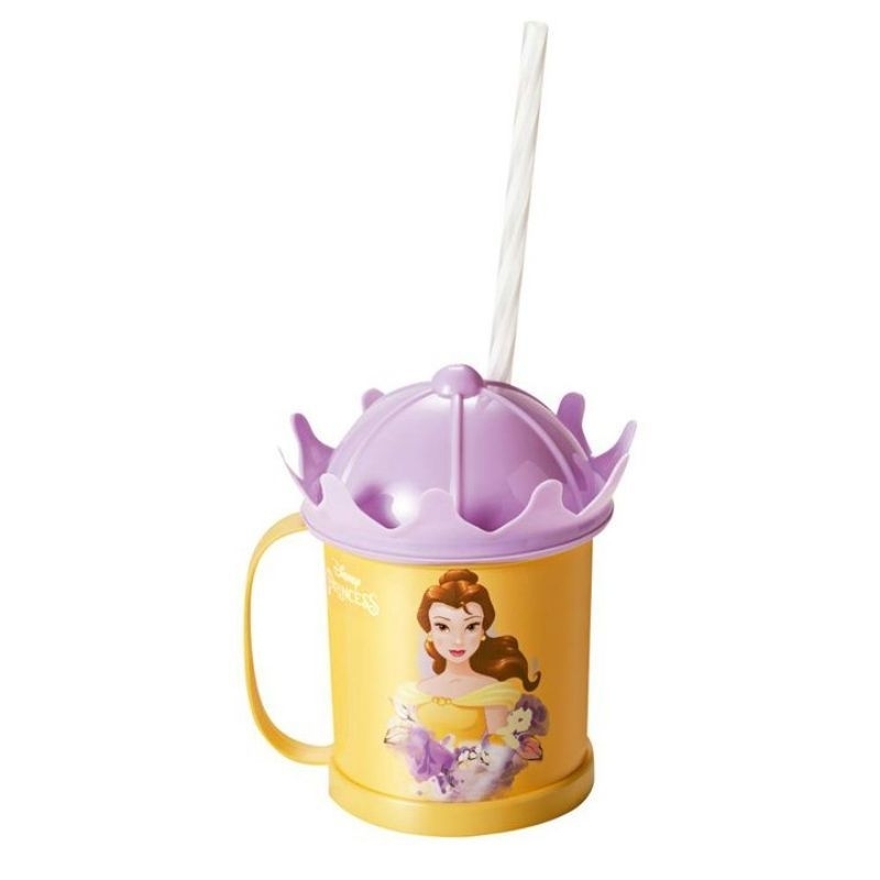 Copo caneca com canudo e tampa Avon princesa Bela 360ml