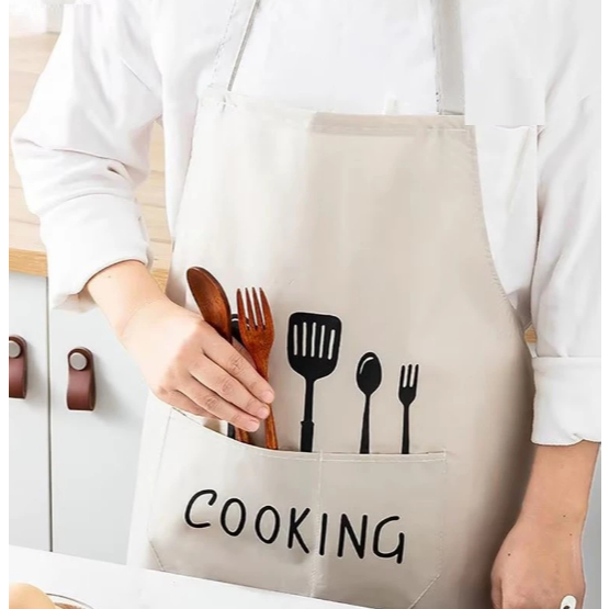 Avental Chef Cozinheiro Impermeável Unissex Preto ou Bege – Profissional para Cozinha Restaurante em Oferta na Shopee