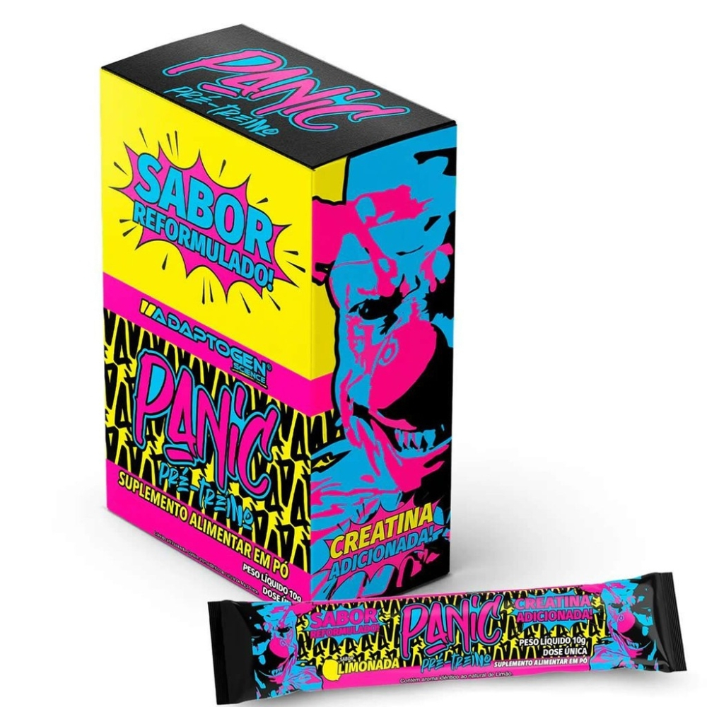 Pré Treino Sache Adaptogen 10g Panic Cafeína Taurina
