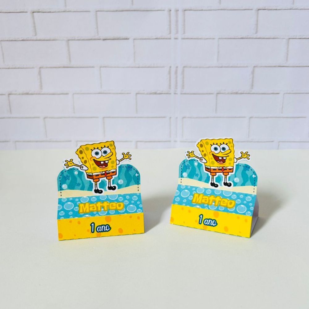 Porta Bis Duplo Bob Esponja Personalizados /Lembrancinha de Festa /Aniversário