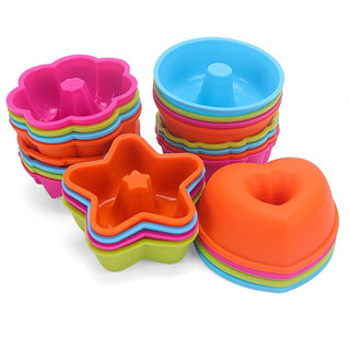 Formas de Silicone Coloridas Bolo Kit 6 Unidades Muffin Cupcake Pudim Donuts Forminhas Molde
