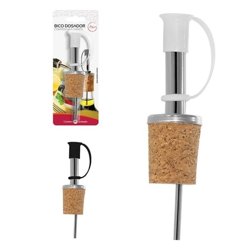 Bico Dosador Profissional com Rolha de Cortiça e Tampa – Ideal para Azeite, Vinagre e Bebidas 2,3x8,6cm em Oferta na Shopee