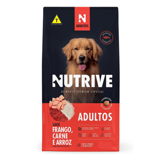 Ração Seca Nutrive Frango, Carne e Arroz para Cães Adultos 15kg em Oferta na Shopee